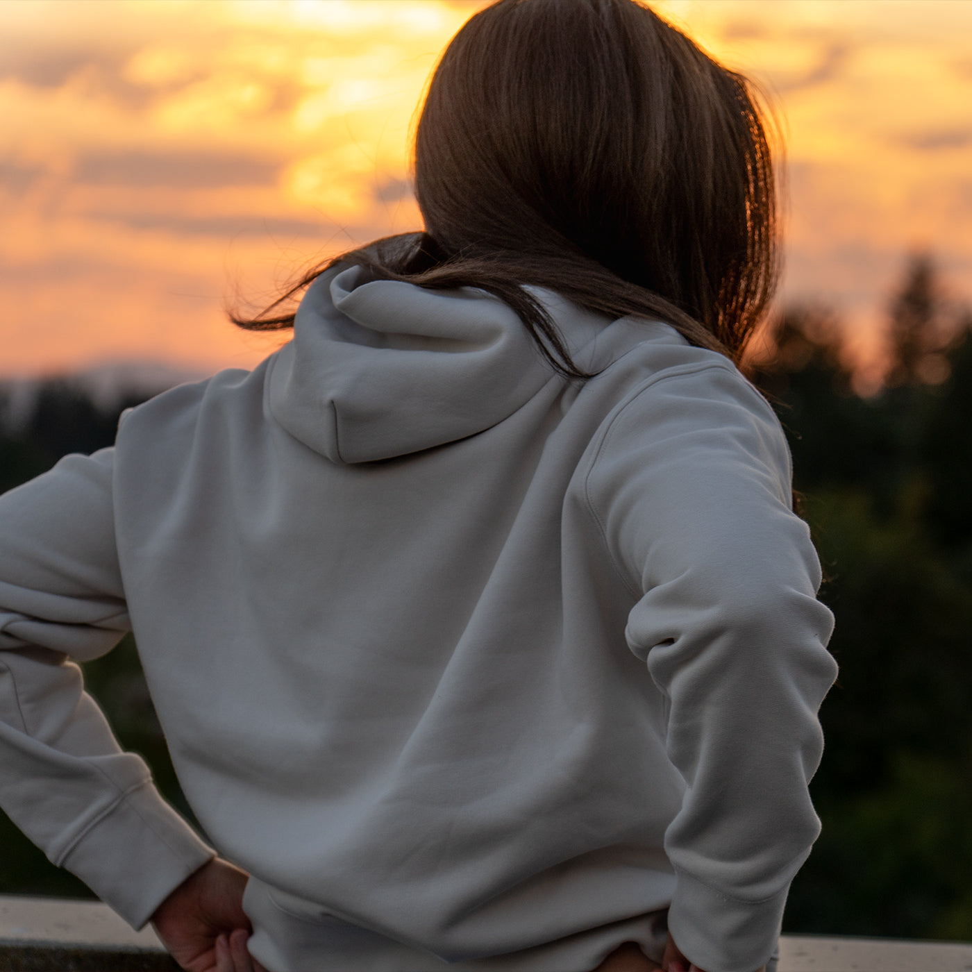 Women's Semi-Crop Hoodie - Cream